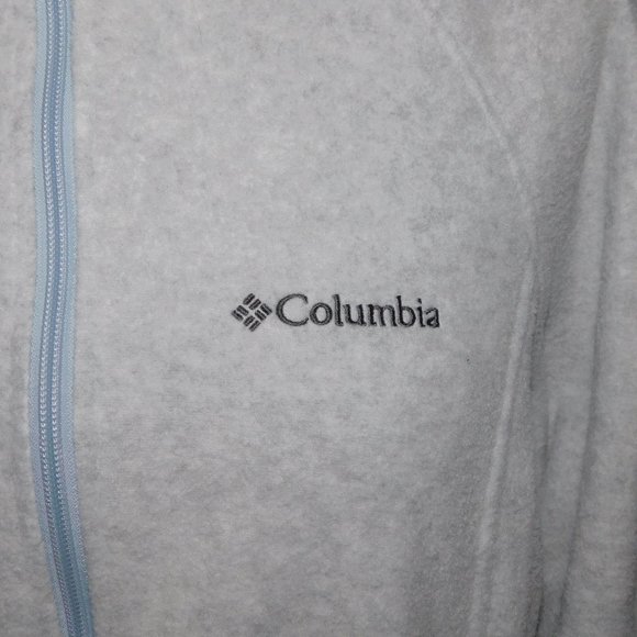 Columbia Womens XL Benton Springs Full Zip Light Gray Fleece jacket high neck - Picture 6 of 11